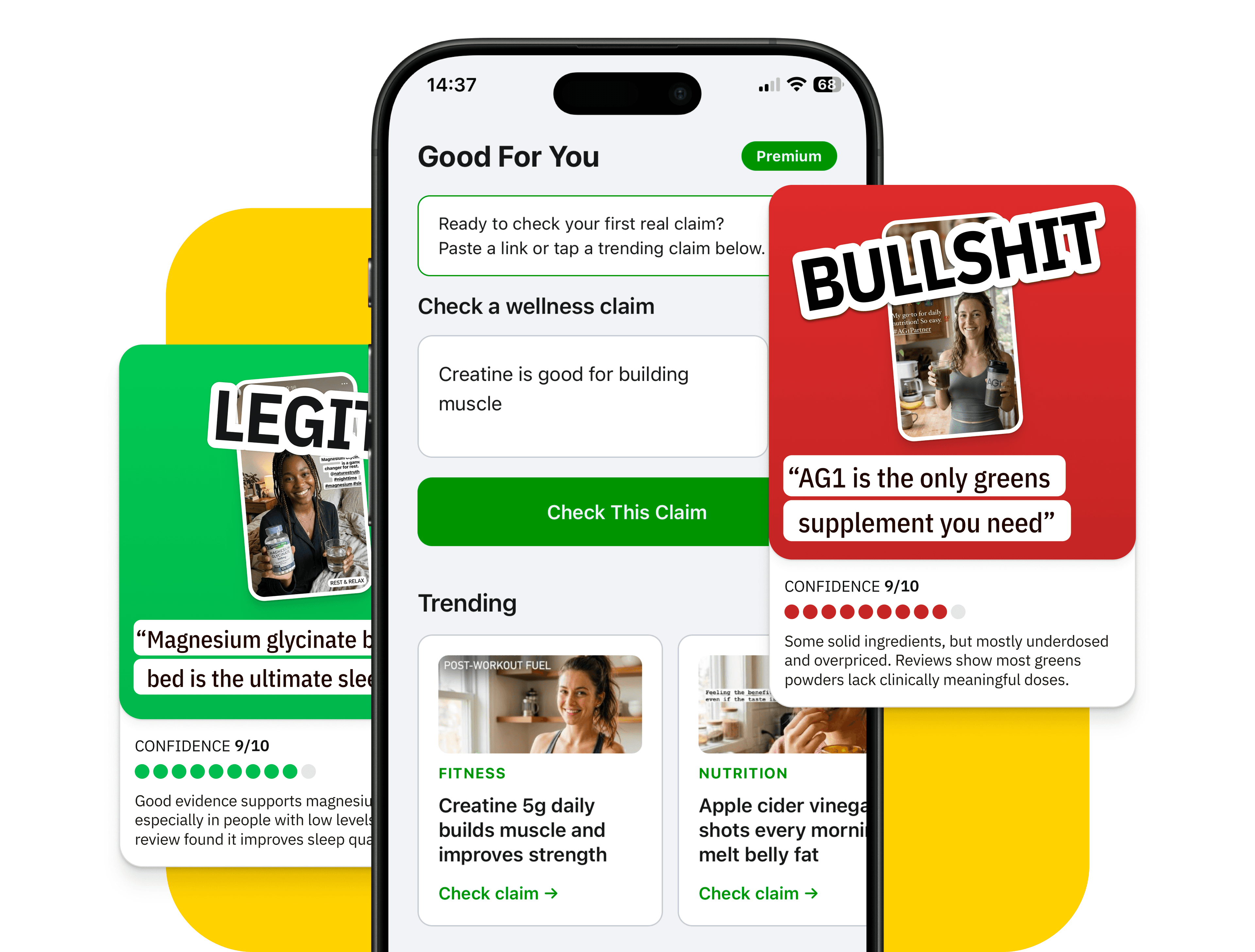 Good For You app verdict cards